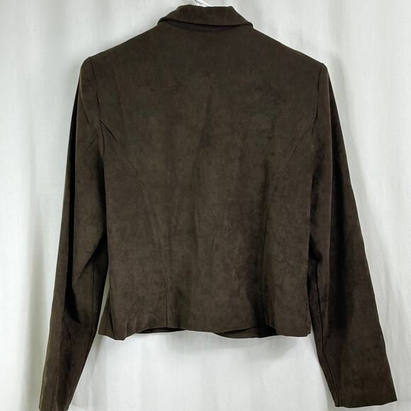 Karin Stevens Vintage 1990's? Blazer Jacket Army Green Zip Up Size 8 - Picture 5 of 10